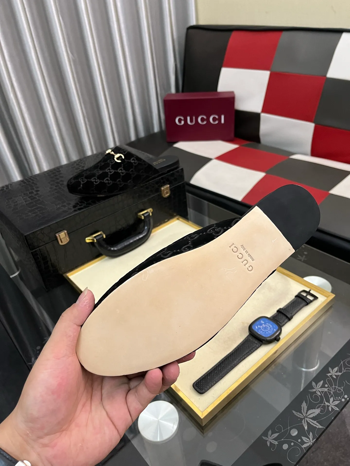 Men's shoes 💰480⌚️⌚️[Gucci] 2024 new season half-slip men's shoes, made of Italian imported first-layer frosted cowhide➕sheepskin lining, original hardware buckle, original combination wear-resistant outsole, real shot 🎬 Very comfortable on the feet, size 36-44